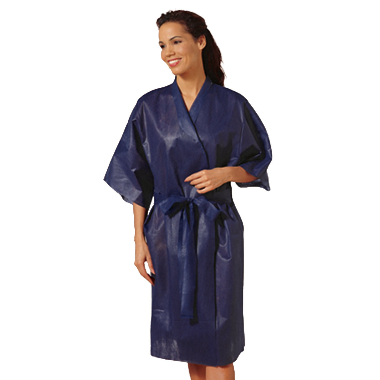 Patient Robe Tech Styles® Large / X-Large Dark Blue Disposable - BeHope