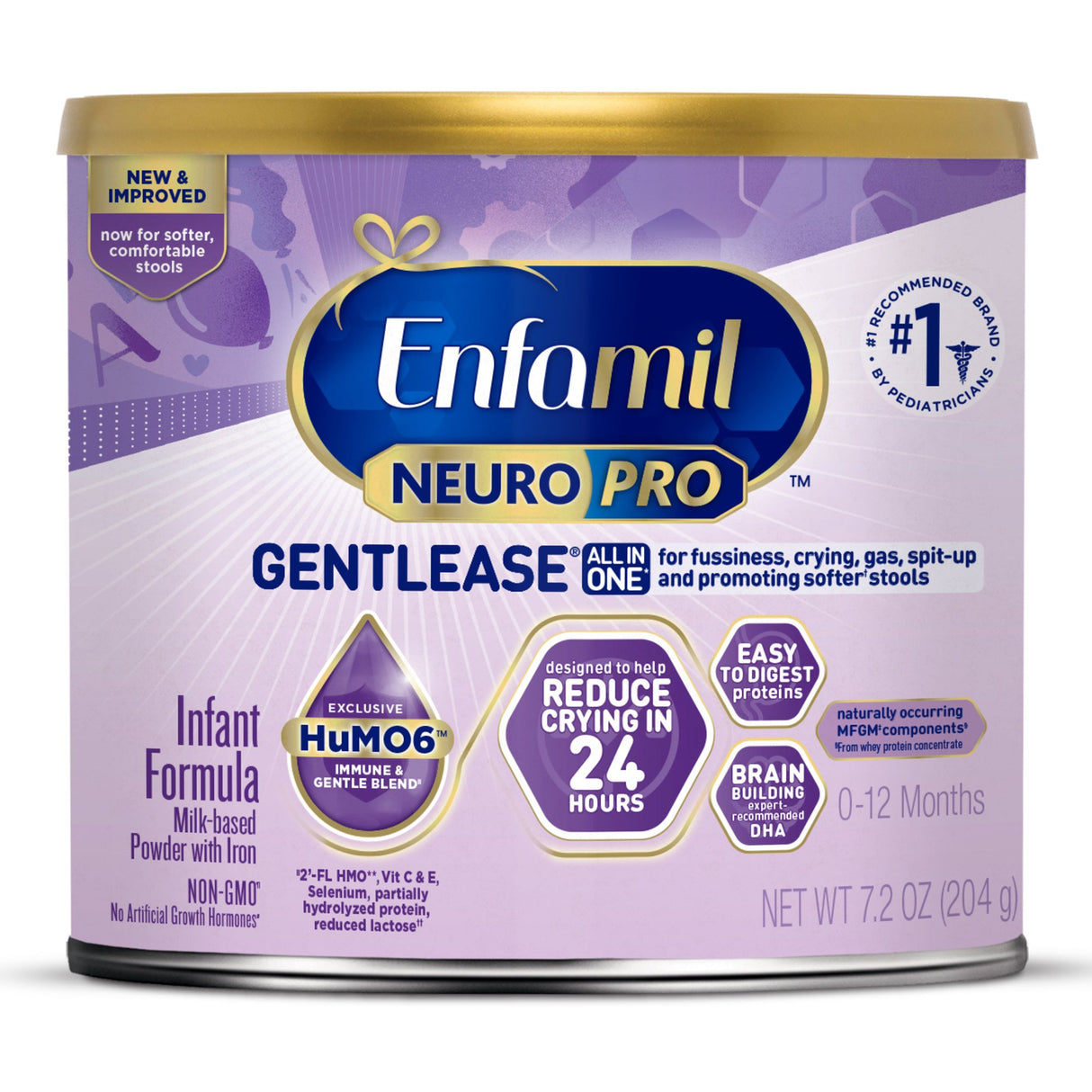 Infant Formula Enfamil NeuroPro™ Gentlease® Unflavored 7.2 oz. Can Powder Milk-Based Crying / Spitup - BeHope