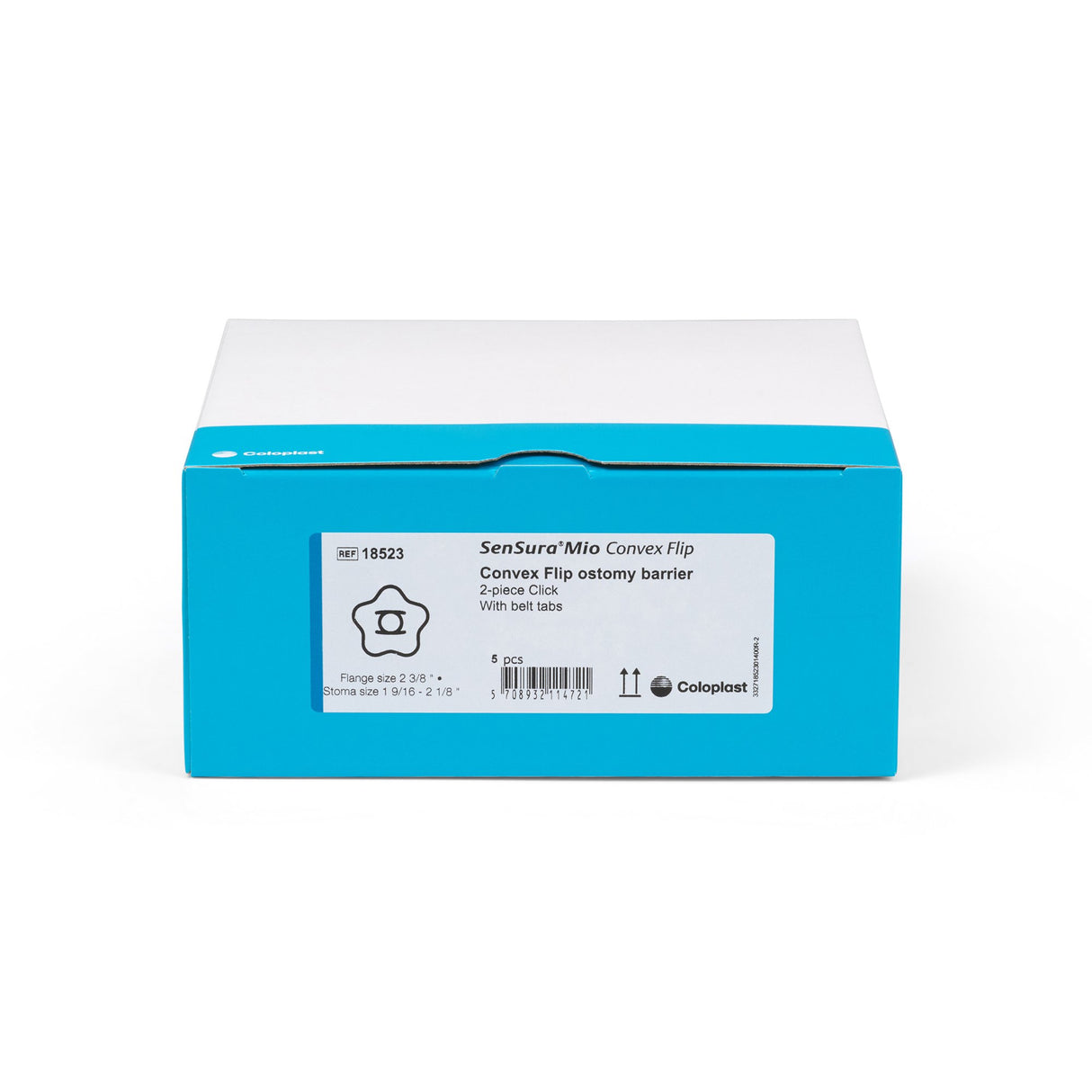 Ostomy Barrier SenSura® Mio Convex Flip Precut, Extended Wear Elastic Adhesive 70 mm Flange Yellow Code System 2 Inch Opening - BeHope