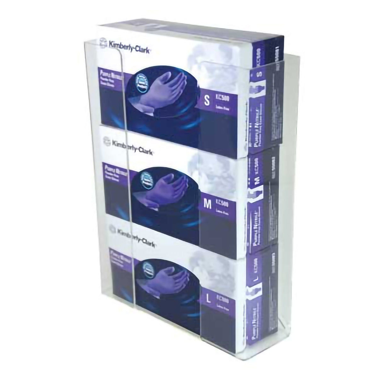 Glove Box Holder Wall Mount 3-Box Capacity Clear 3-1/2 X 11 X 14-1/2 Inch Acrylic - BeHope