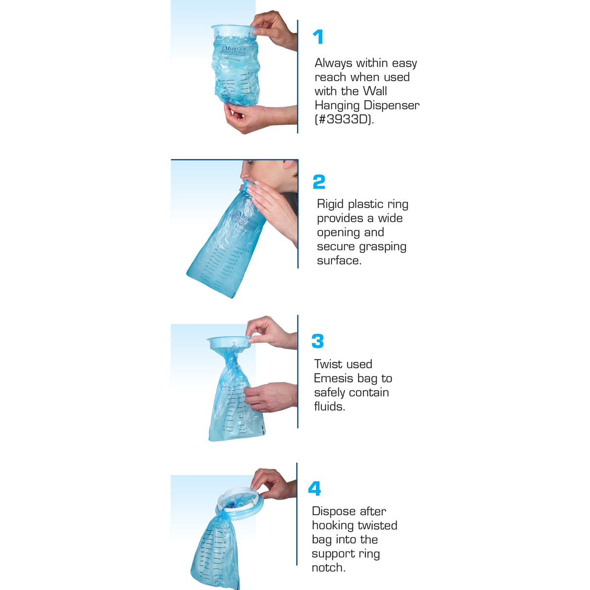 Emesis / Urine Bag 1000 mL Blue - BeHope