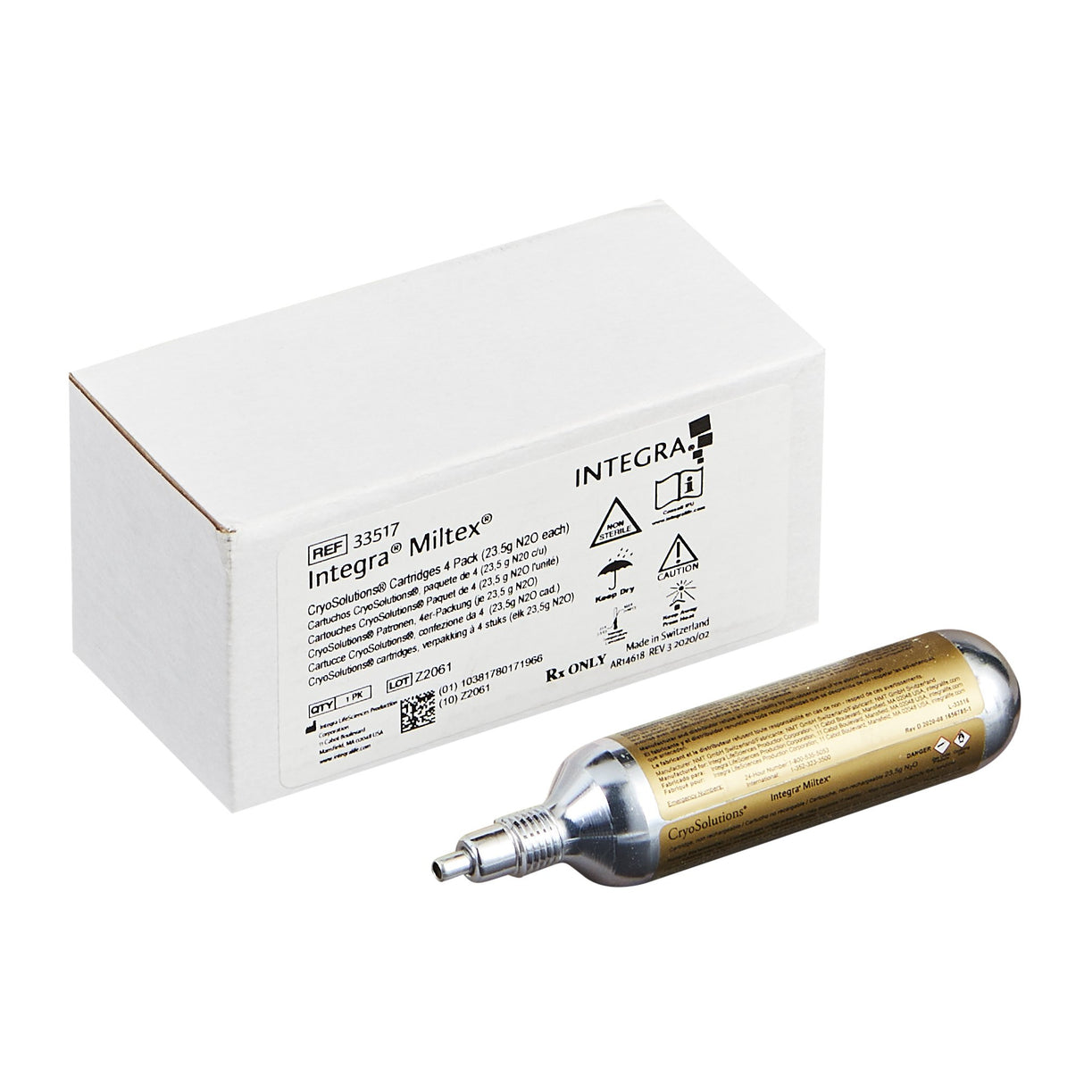 Liquified Nitrous Oxide Cartridge CryoSolutions® 23.5 Gram - BeHope