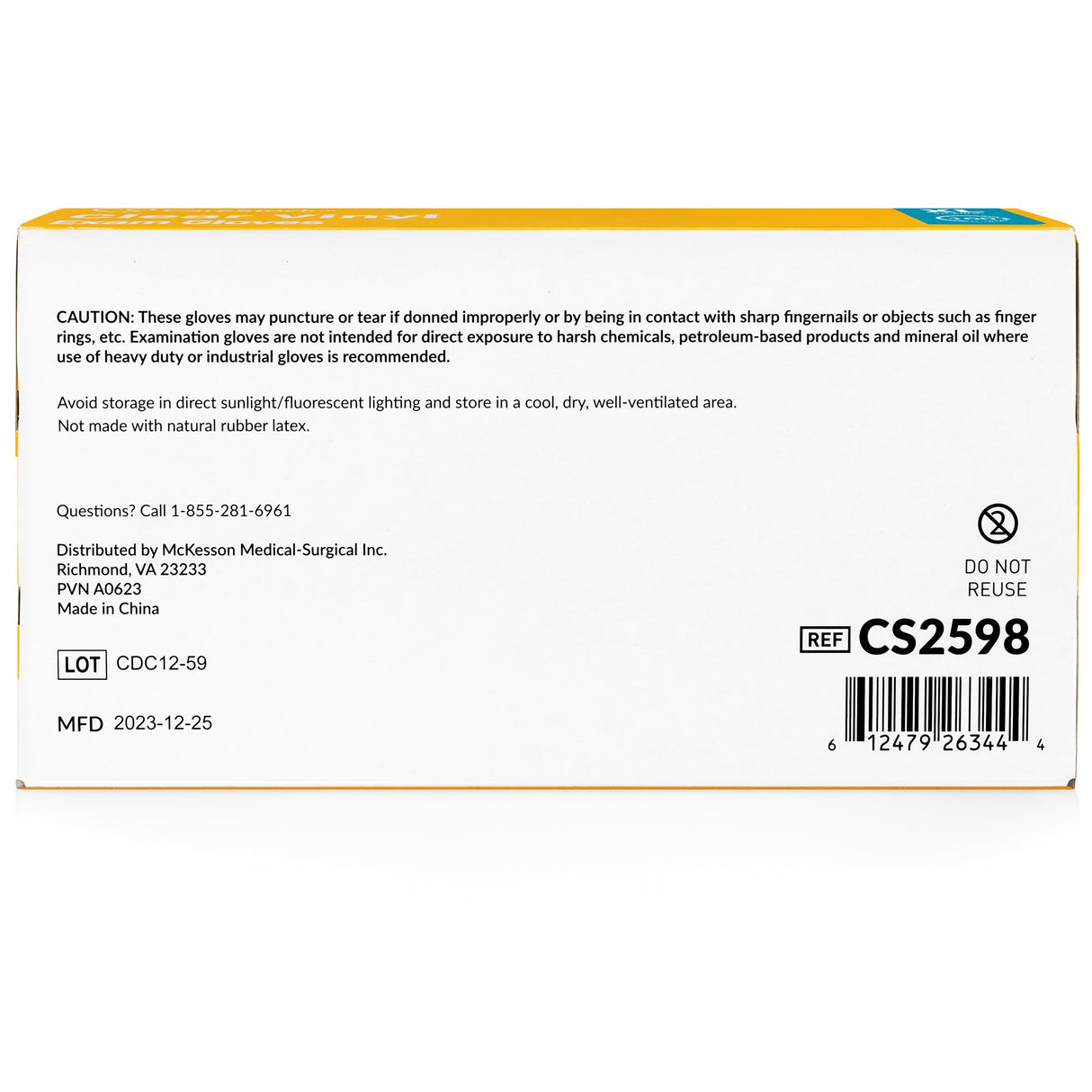 Exam Glove CareStock™ X-Large NonSterile Vinyl Standard Cuff Length Smooth Clear Not Rated - BeHope