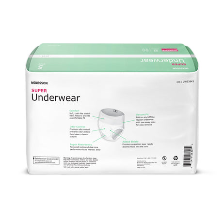 Unisex Adult Absorbent Underwear McKesson Pull On with Tear Away Seams Small Disposable Moderate Absorbency - BeHope