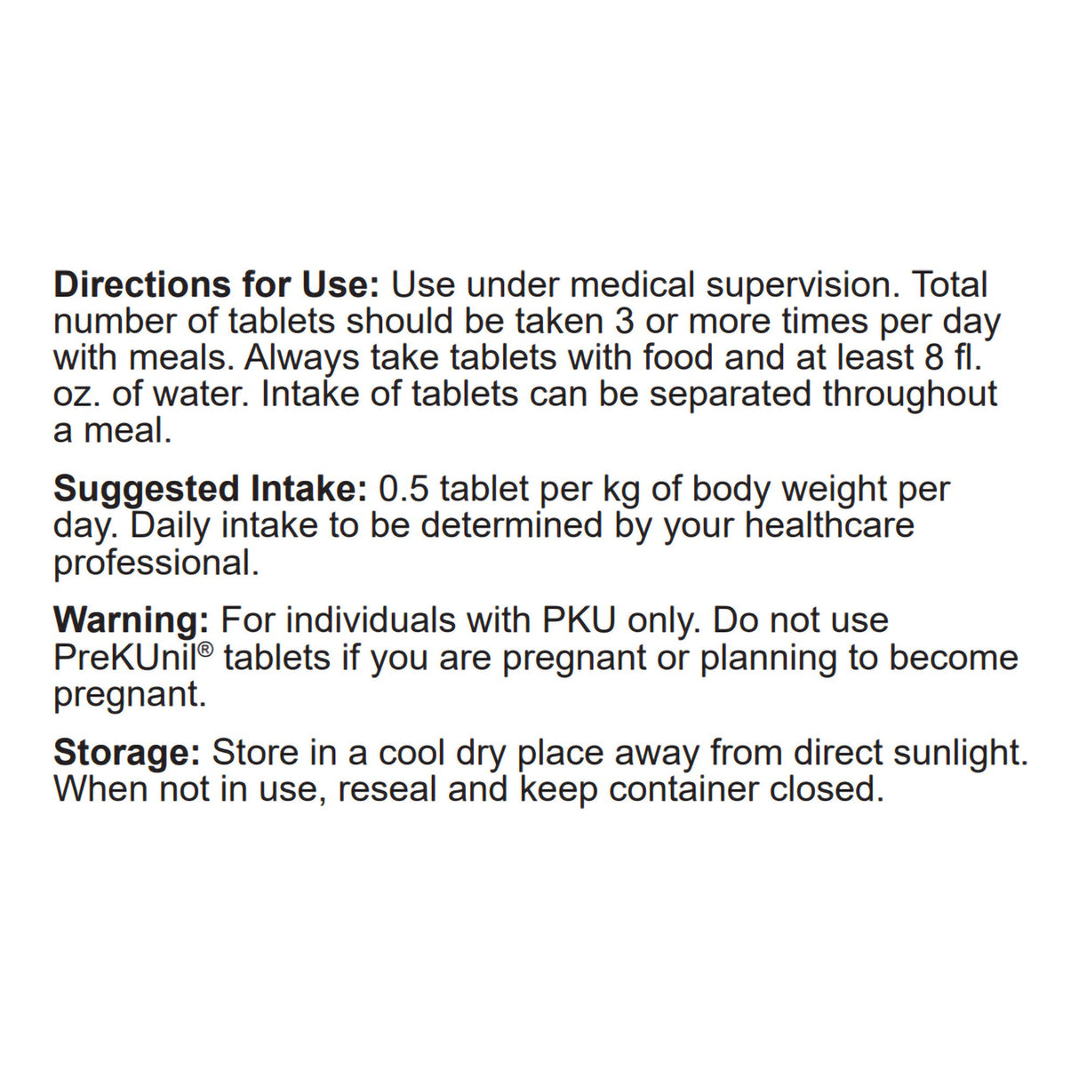 Oral Supplement PreKUnil® LNAA Unflavored Tablet 550 per Bottle Bottle - BeHope