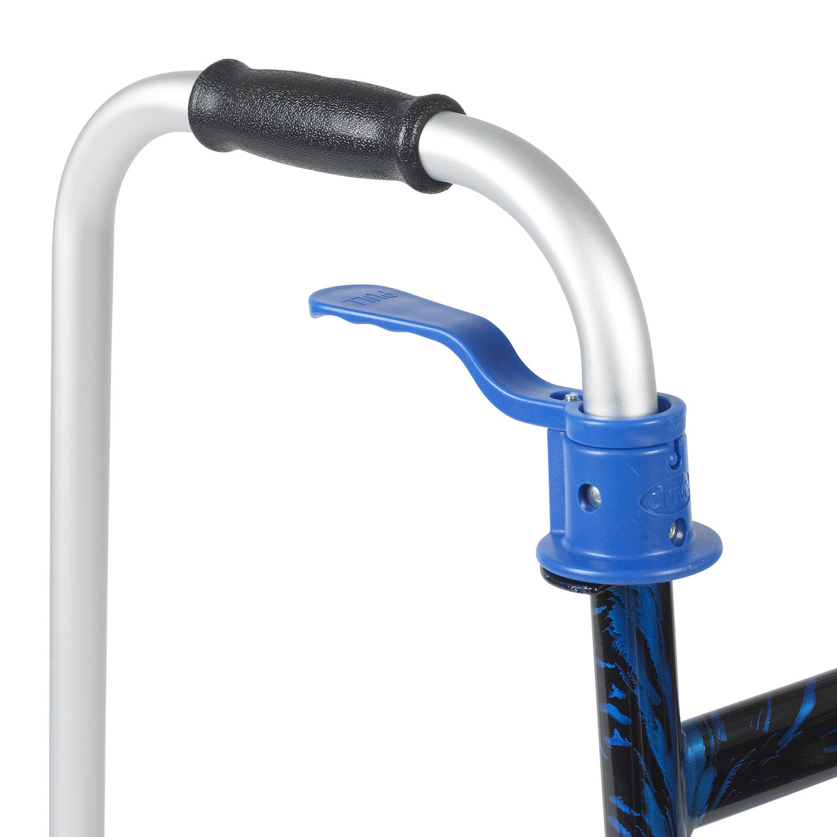 Dual Trigger Release Folding Walker with Wheels Adjustable Height drive™ Aluminum Frame 350 lbs. Weight Capacity 32 to 39 Inch Height - BeHope