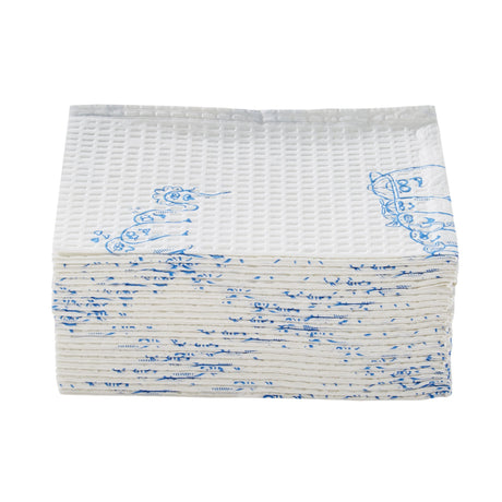 Procedure Towel McKesson 13 W X 18 L Inch White / Blue Cartoon Toes NonSterile - BeHope
