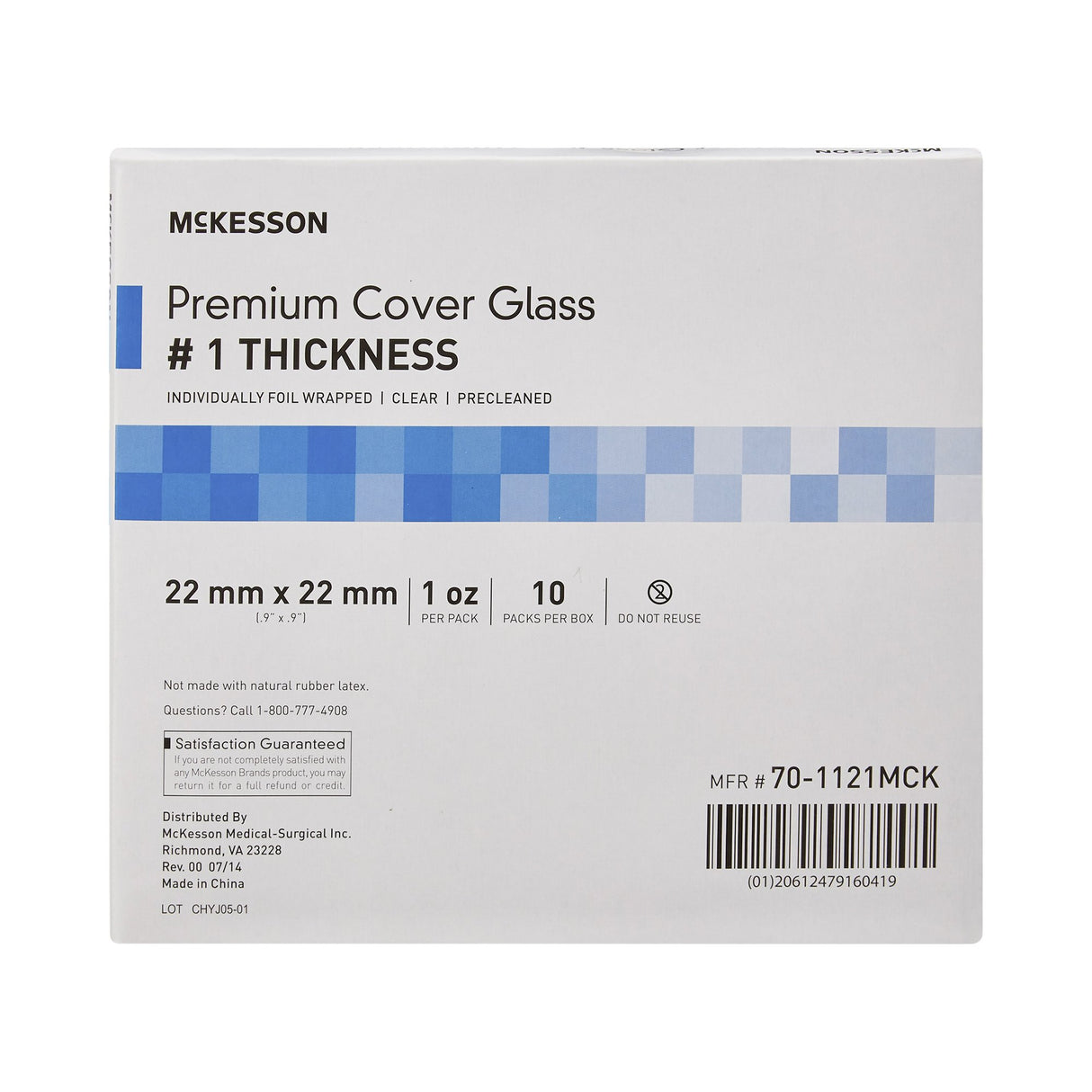 Cover Glass McKesson Square No. 1 Thickness 22 X 22 mm - BeHope