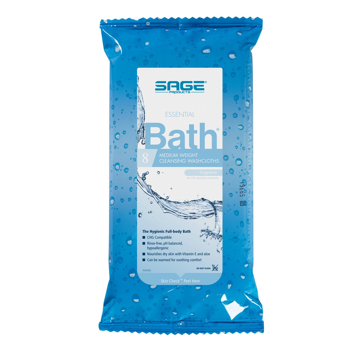 Rinse-Free Bath Wipe Essential Bath® Medium Weight Soft Pack Scented 8 Count - BeHope