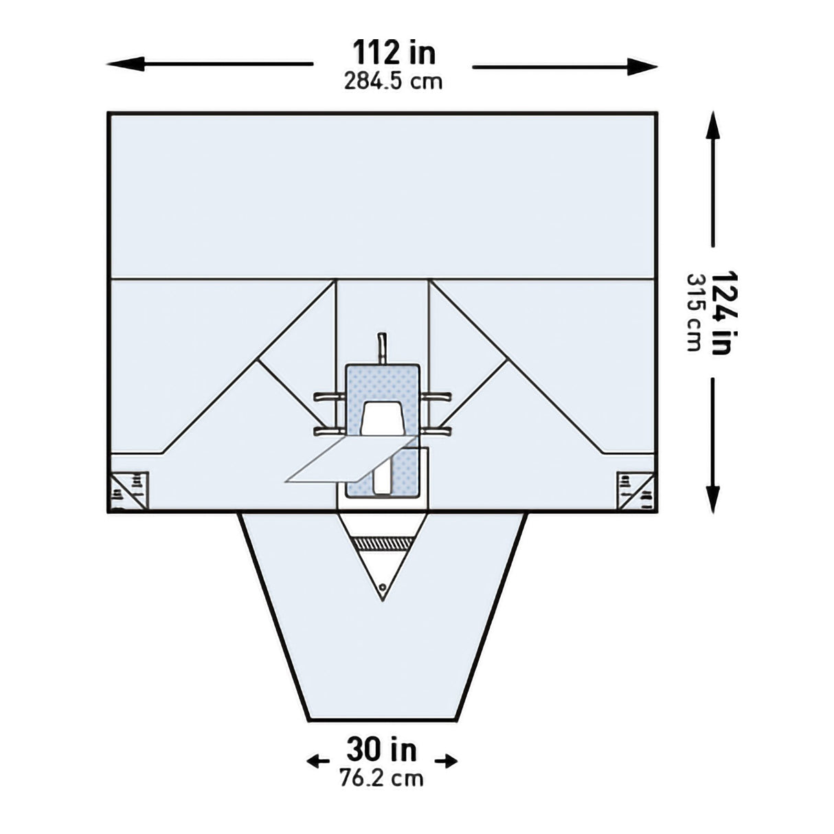 Abdominal Drape McKesson LAVH Laparotomy Drape 112 W X 30 W X 124 L Inch Sterile - BeHope