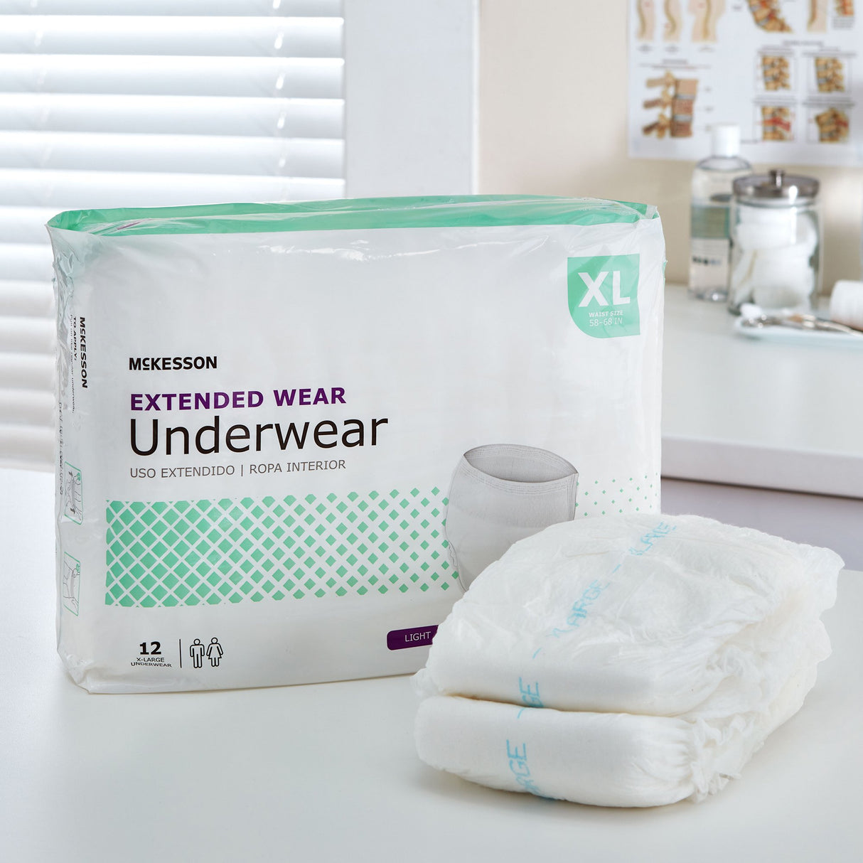 Unisex Adult Absorbent Underwear McKesson Pull On with Tear Away Seams X-Large Disposable Heavy Absorbency - BeHope