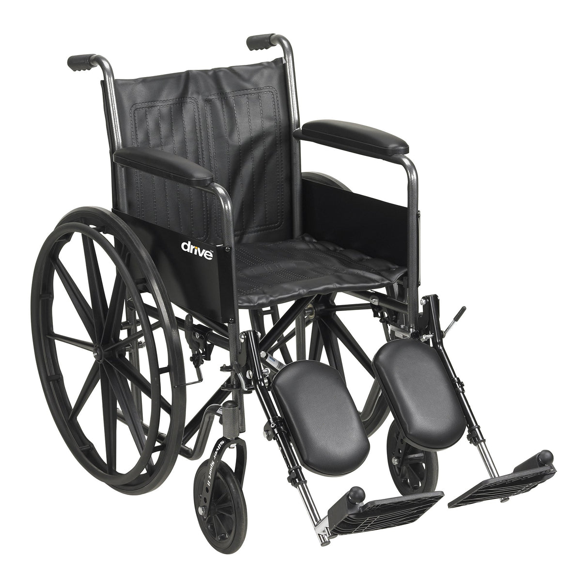 Wheelchair McKesson Dual Axle Full Length Arm Swing-Away Elevating Legrest Black Upholstery 18 Inch Seat Width Adult 300 lbs. Weight Capacity - BeHope