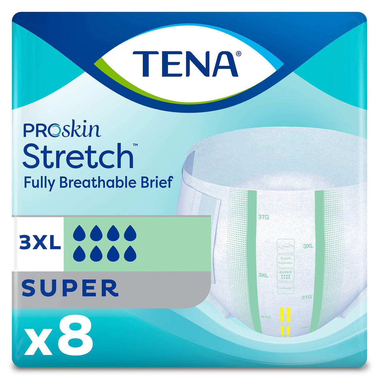 Unisex Adult Incontinence Brief TENA ProSkin Stretch™ Super 3X-Large Disposable Heavy Absorbency - BeHope