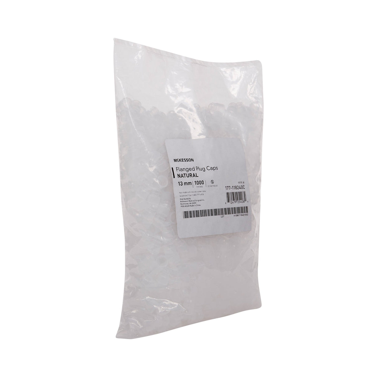 McKesson Tube Closure Polyethylene Flanged Plug Cap Natural 13 mm For Use with 13 mm Blood Drawing Tubes, Glass Test Tubes, Plastic Culture Tubes NonSterile - BeHope