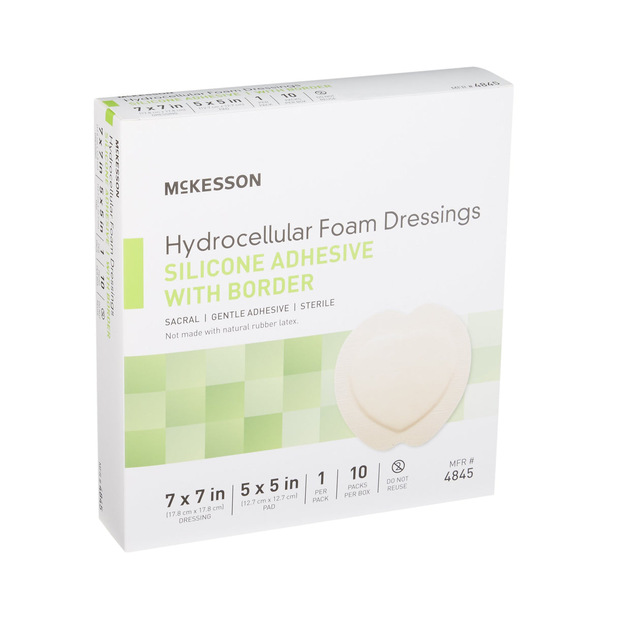 Foam Dressing McKesson 7 X 7 Inch With Border Film Backing Silicone Gel Adhesive Sacral Sterile - BeHope