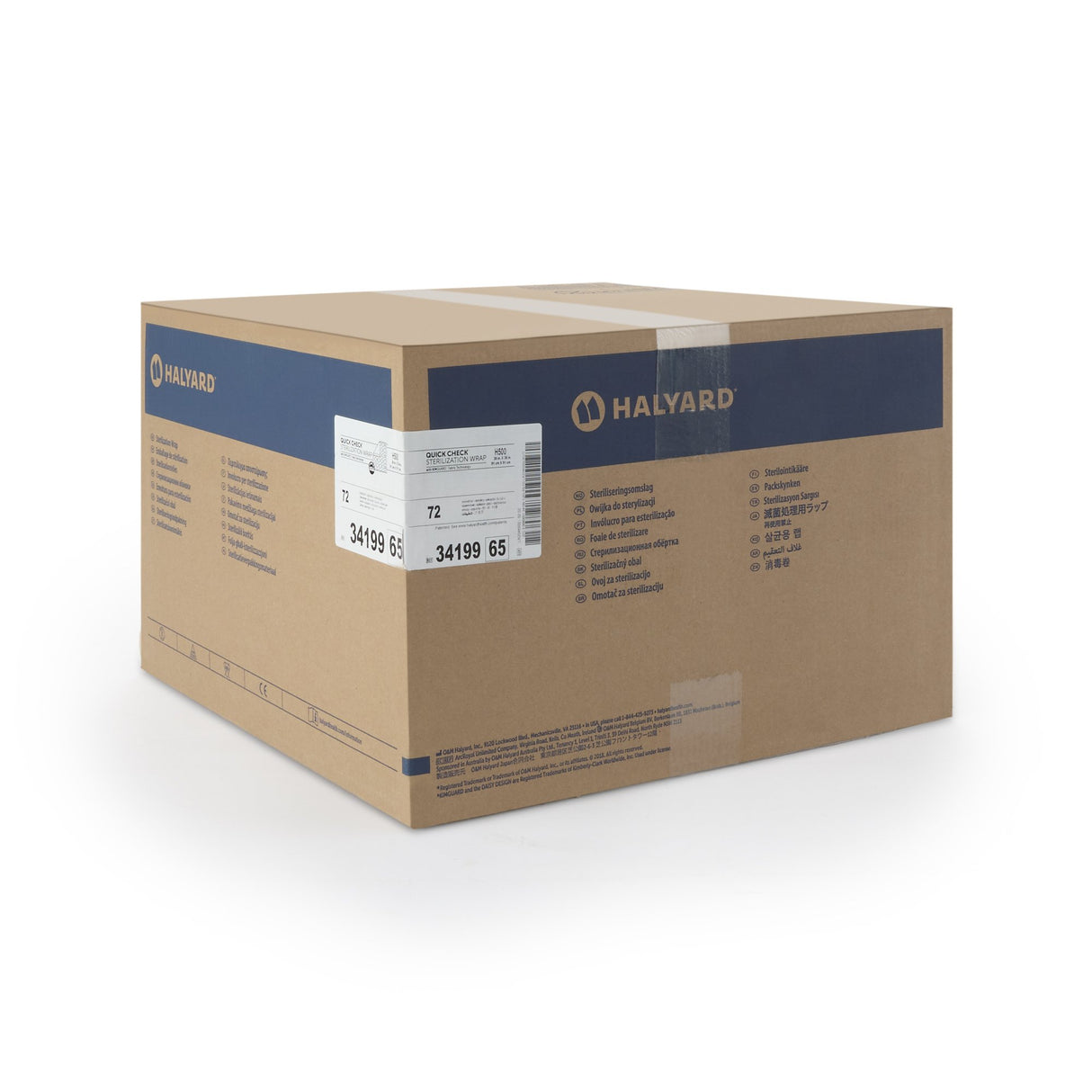 QUICK CHECK* H500 Sterilization Wrap White / Blue 36 X 36 Inch Dual Layer SMS Polypropylene Steam / EO Gas / Hydrogen Peroxide - BeHope