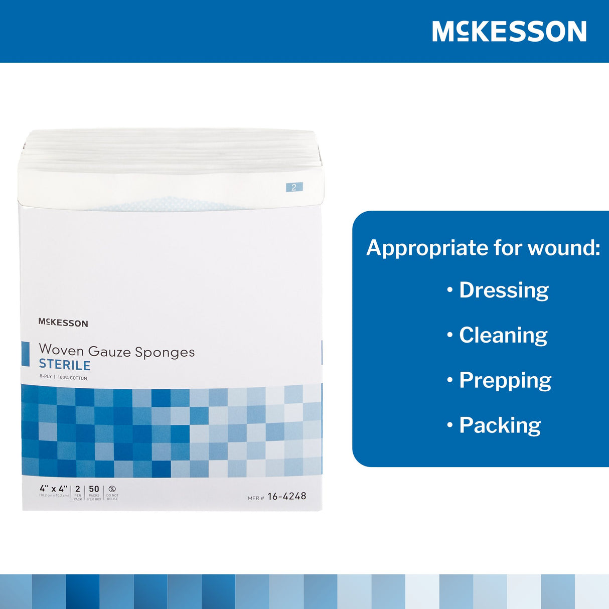 Gauze Sponge Mckesson Sterile for Wound Dressing and Cleaning - BeHope