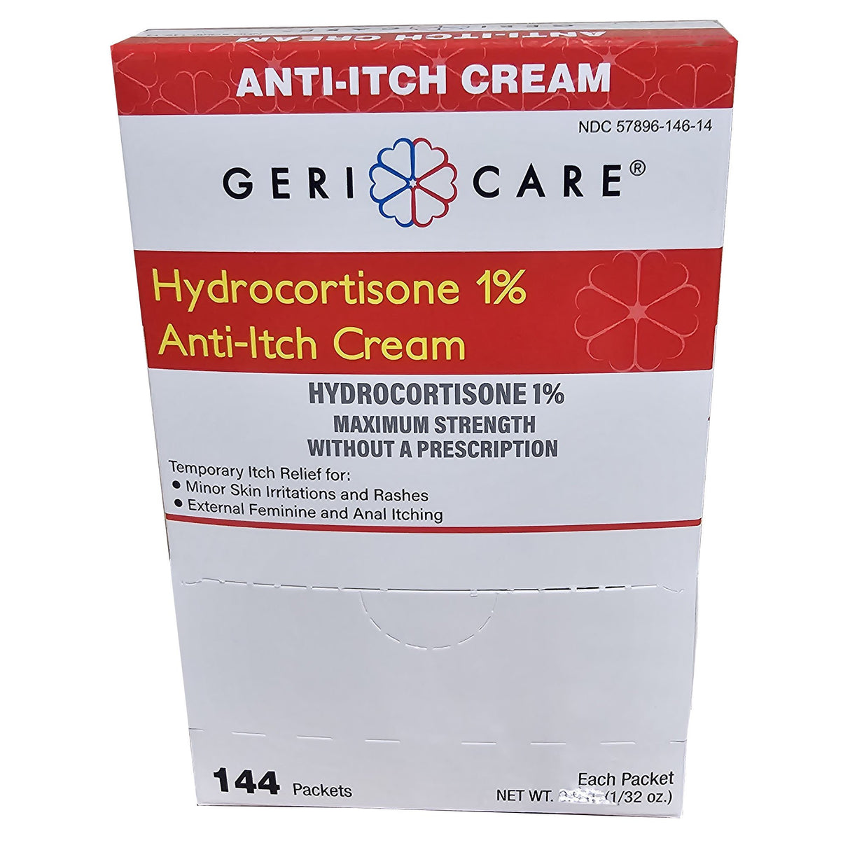 Itch Relief Geri-Care® 1% Strength Cream 144 Per Box Individual Packet - BeHope