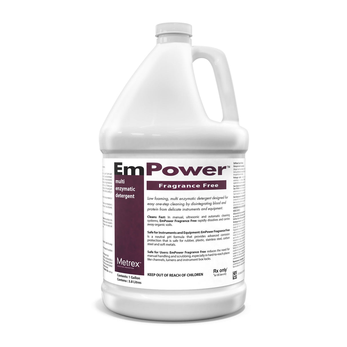 Multi-Enzymatic Instrument Detergent EmPower® Fragrance Free Liquid Concentrate 1 gal. Jug Unscented - BeHope