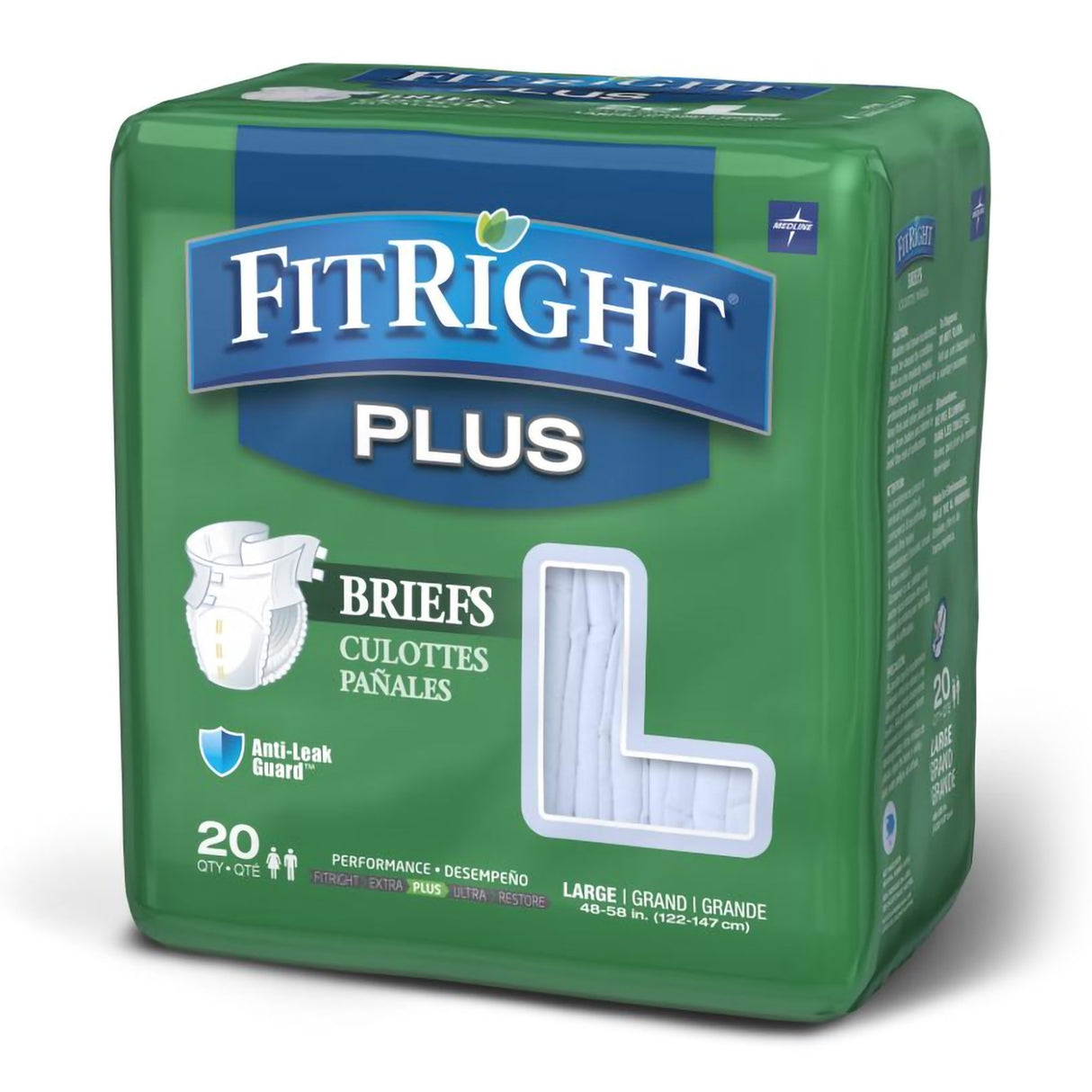 Unisex Adult Incontinence Brief FitRight™ Plus Large Disposable Moderate Absorbency - BeHope