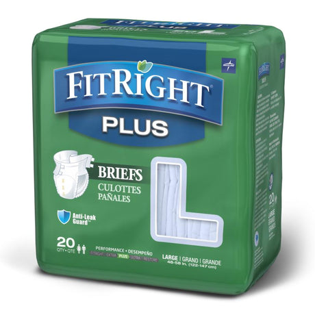 Unisex Adult Incontinence Brief FitRight™ Plus Large Disposable Moderate Absorbency - BeHope