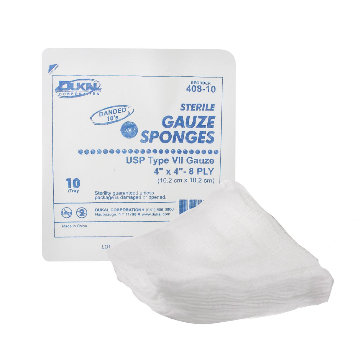 Gauze Sponge Dukal™ 4 X 4 Inch 8-Ply Sterile 10 per Tray - BeHope