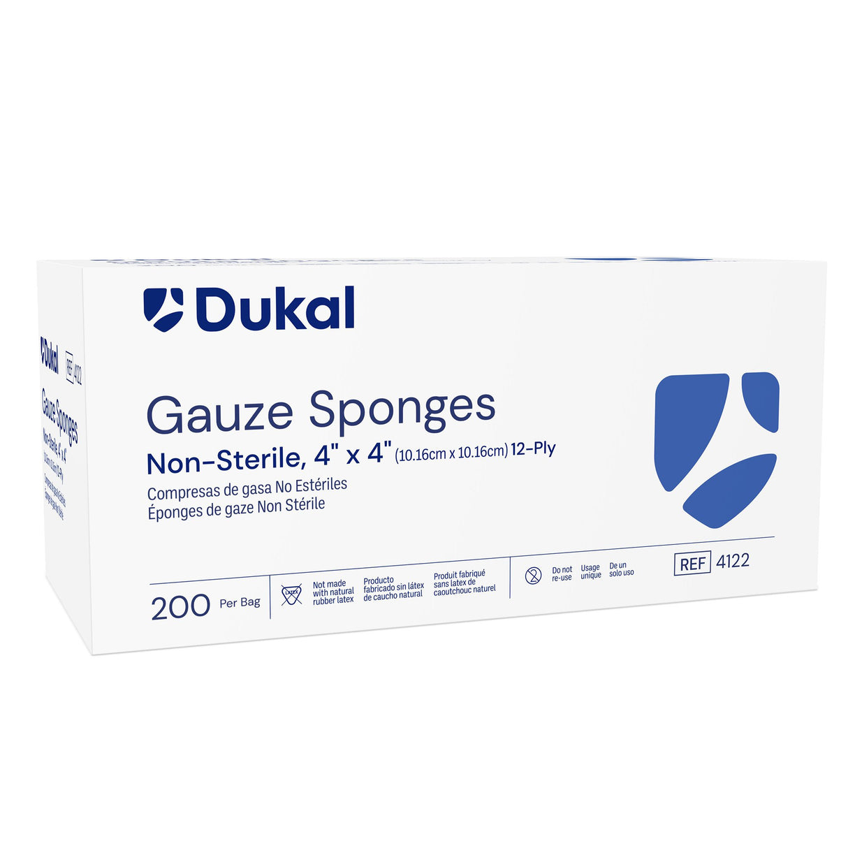 Gauze Sponge Dukal™ 4 X 4 Inch 12-Ply NonSterile 100 per Pack - BeHope