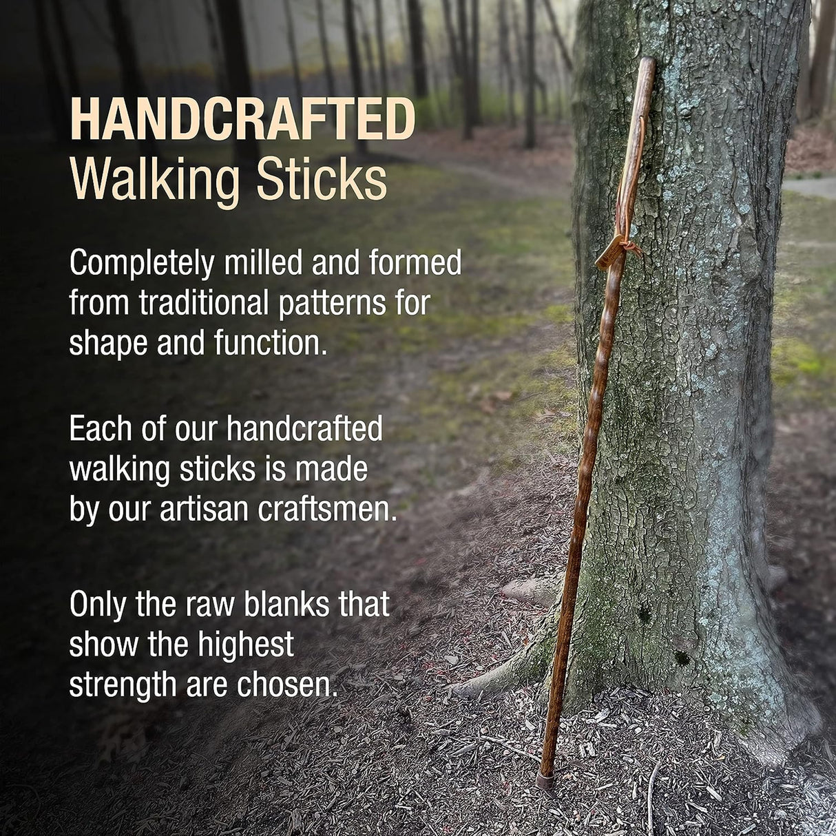 Walking Stick Brazos™ Twisted Trekker Wood 55 Inch Height Red Oak - BeHope