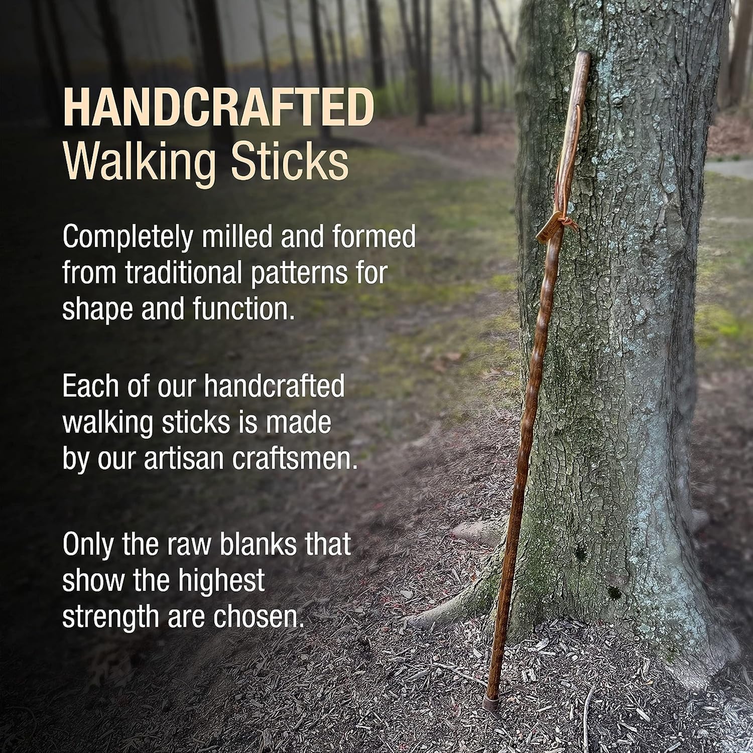 Walking Stick Brazos™ Twisted Trekker Wood 55 Inch Height Red Oak - BeHope