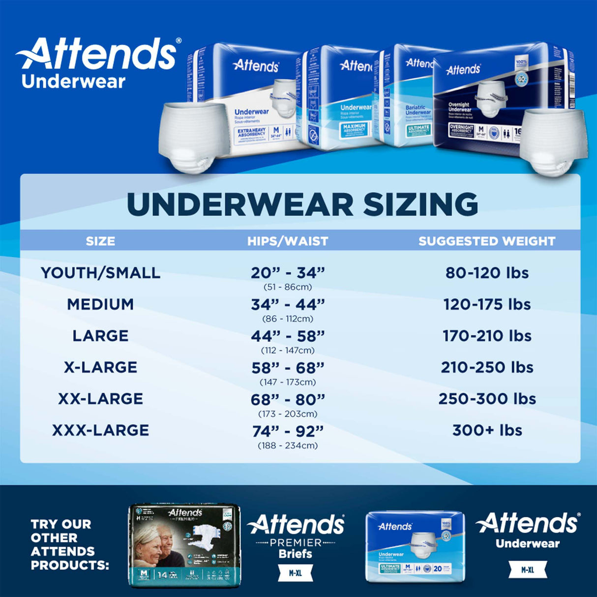 Absorbent Underwear Attends® Care Pull On with Tear Away Seams Adult Large Unisex Disposable Heavy Absorbency - BeHope