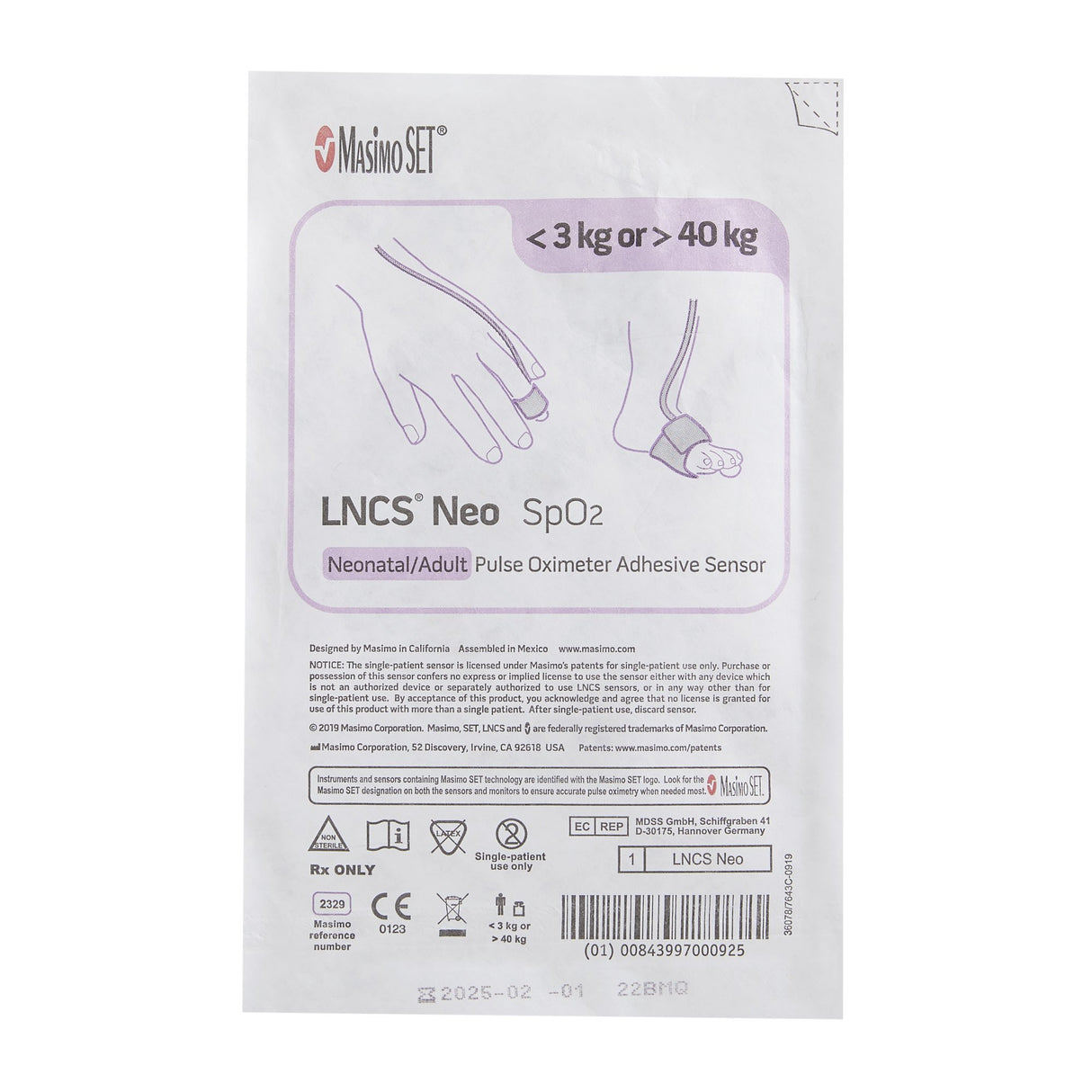 Lncs® Finger Spo2 Sensor with Masimo SET Accuracy - BeHope