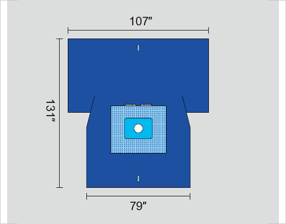 Orthopedic Drape Lower Extremity T-Drape 170 W X 79 W X 131 L Inch Sterile - BeHope