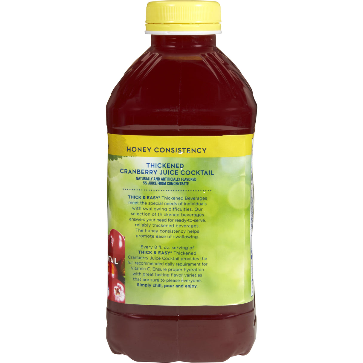 Thickened Beverage Thick & Easy® 46 oz. Bottle Cranberry Juice Cocktail Flavor Liquid IDDSI Level 3 Moderately Thick/Liquidized - BeHope