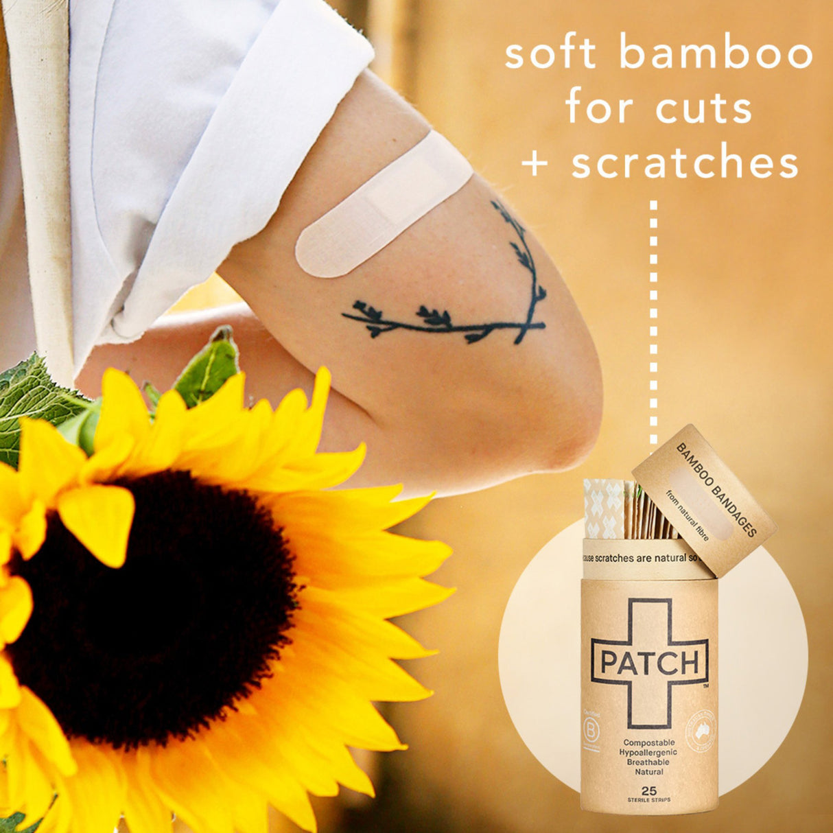 Adhesive Strip Patch™ Bamboo Tan 3/4 X 3 Inch Sterile - BeHope