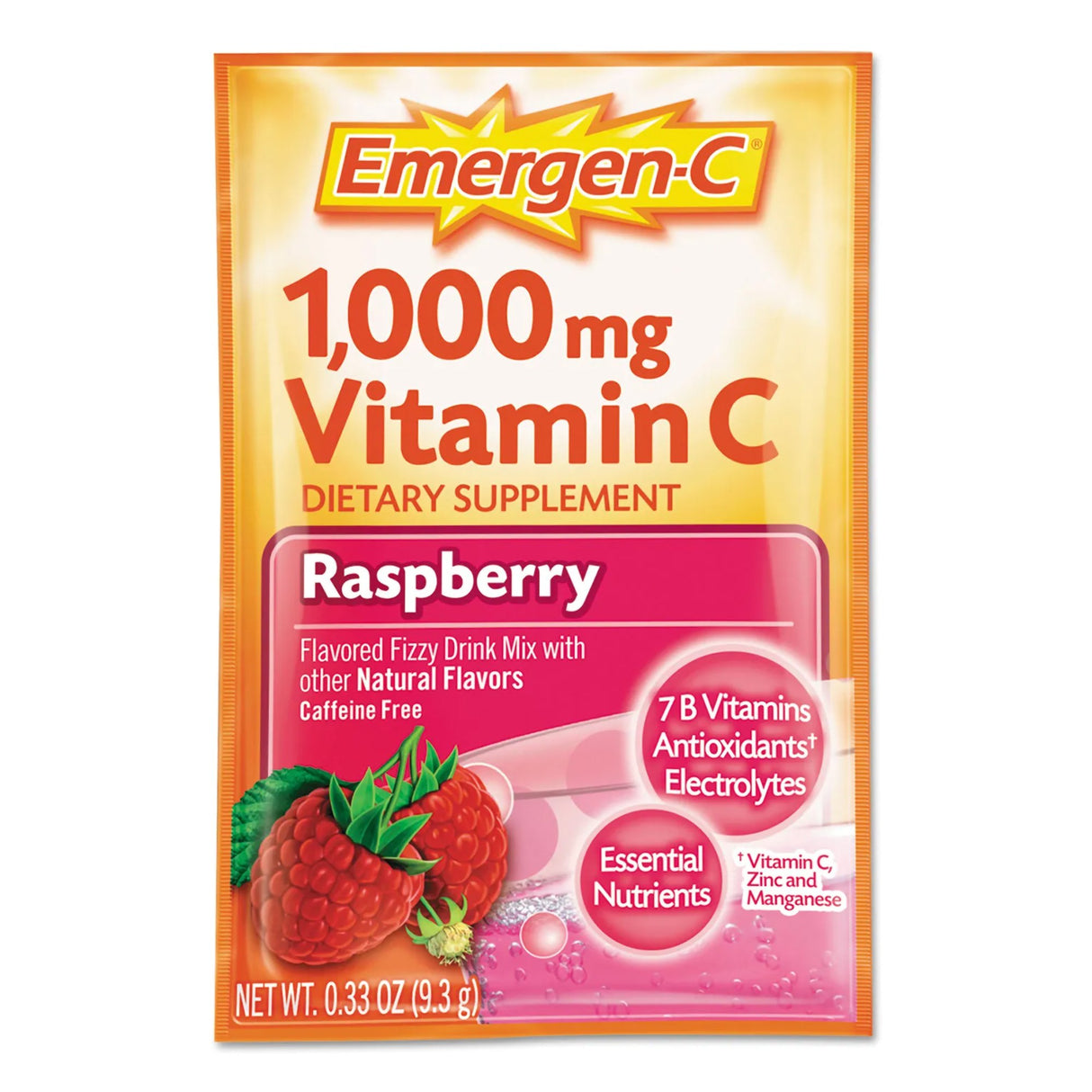 Oral Supplement Emergen-C® Daily Immune Support Raspberry Flavor Powder 0.30 oz. Individual Packet - BeHope