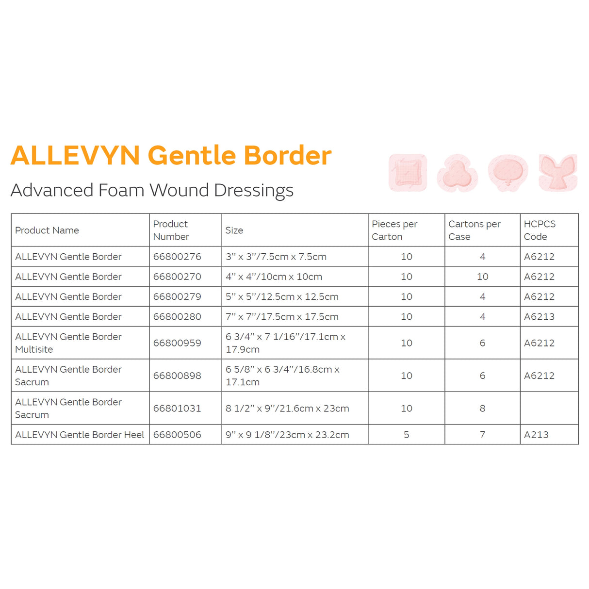 Foam Dressing Allevyn Gentle Border 6-3/4 X 7-5/8 Inch With Border Film Backing Silicone Gel Adhesive Multisite Sterile - BeHope