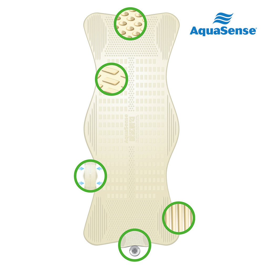 AquaSense Bath Mat, Contoured with Invigorating Massage Zones -BeHope
