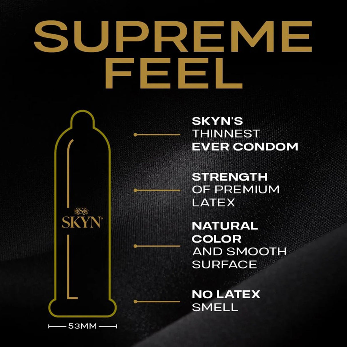 Condom SKYN® Supreme Lubricated One Size Fits Most 30 Per Box - BeHope
