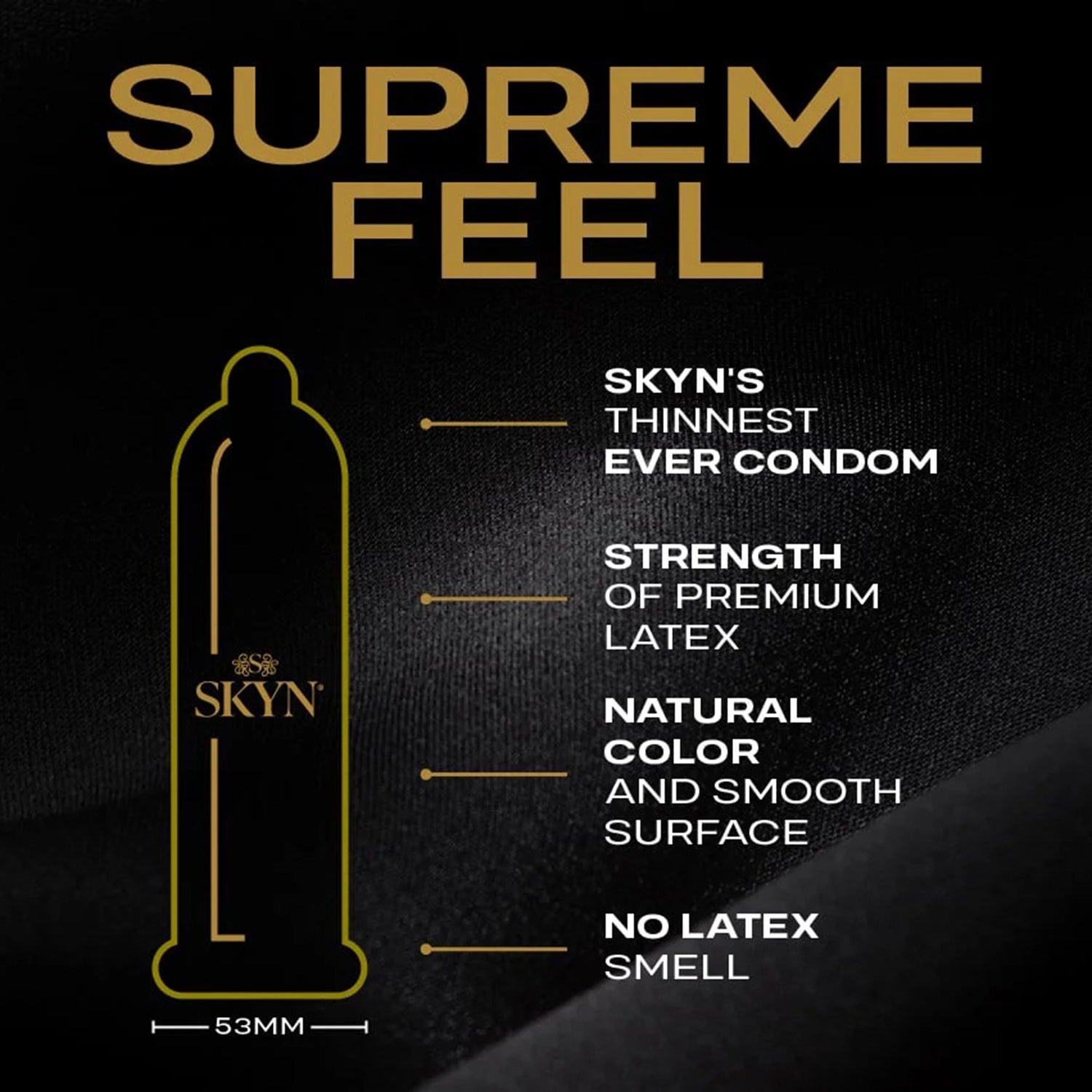 Condom SKYN® Supreme Lubricated One Size Fits Most 30 Per Box - BeHope