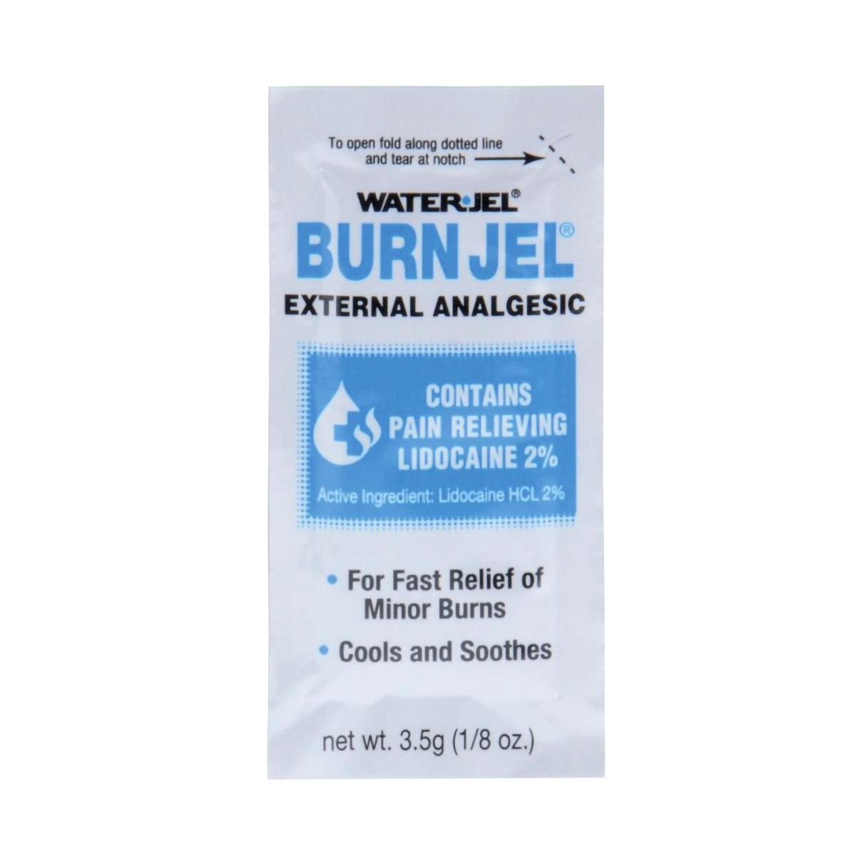 Burn Relief Lidocaine Water Jel® Burn Jel® Topical Gel 3.5 Gram Individual Packet - BeHope