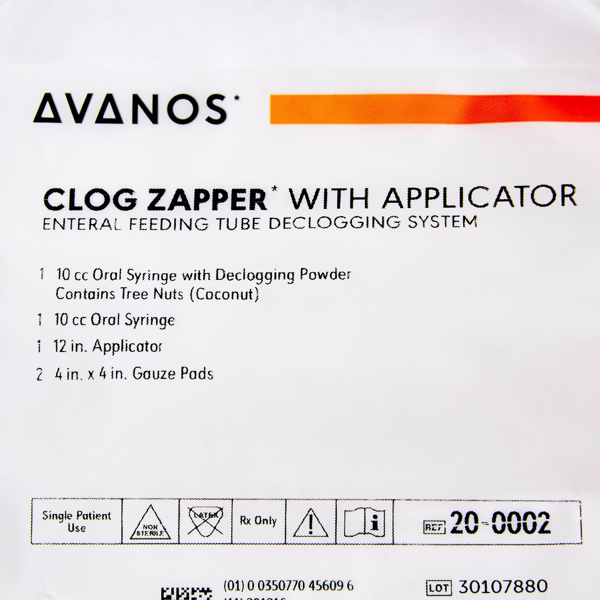 Enteral Feeding Tube Declogger Kit Clog Zapper™ (2) 10 mL Oral Syringes / 12 Inch Applicator - BeHope