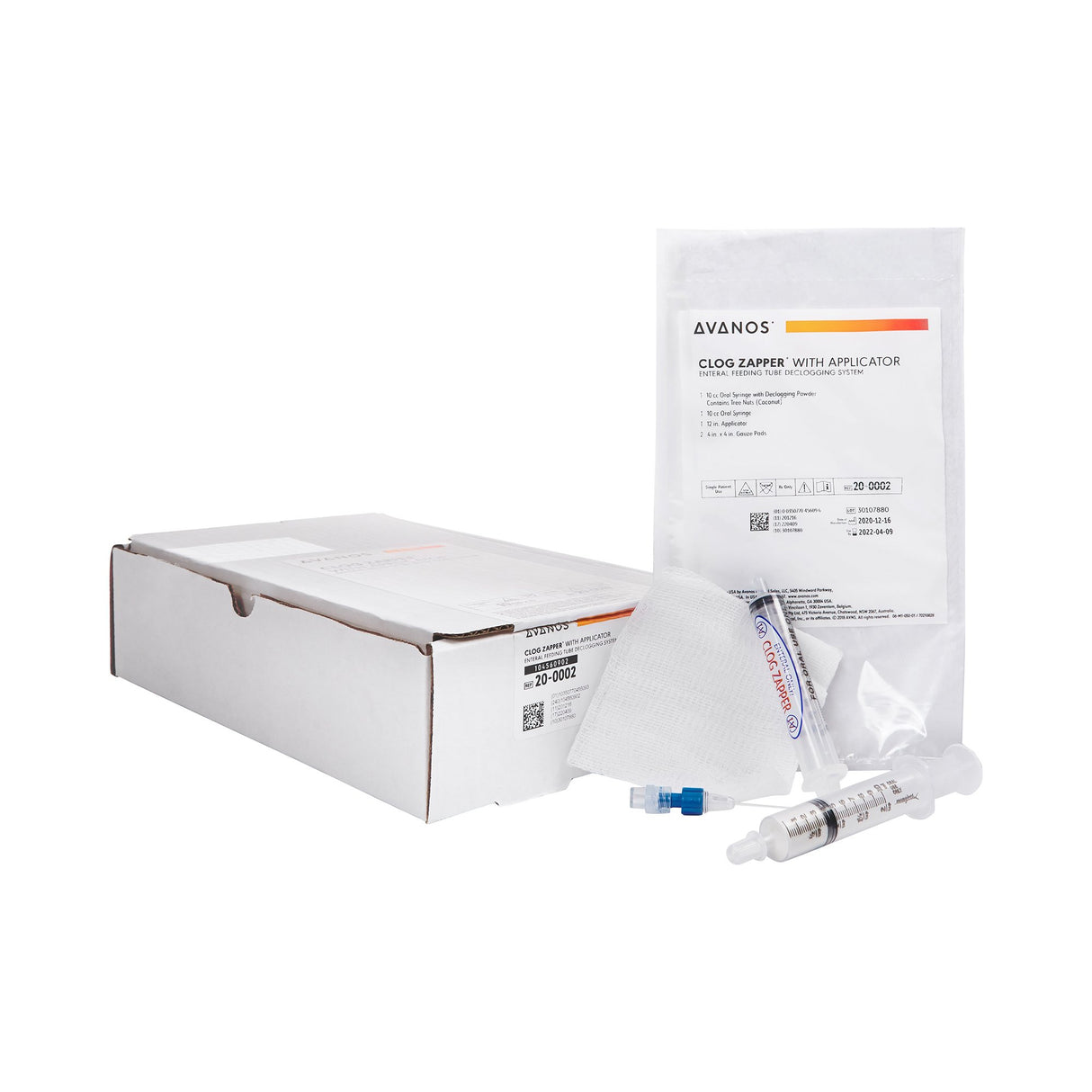 Enteral Feeding Tube Declogger Kit Clog Zapper™ (2) 10 mL Oral Syringes / 12 Inch Applicator - BeHope