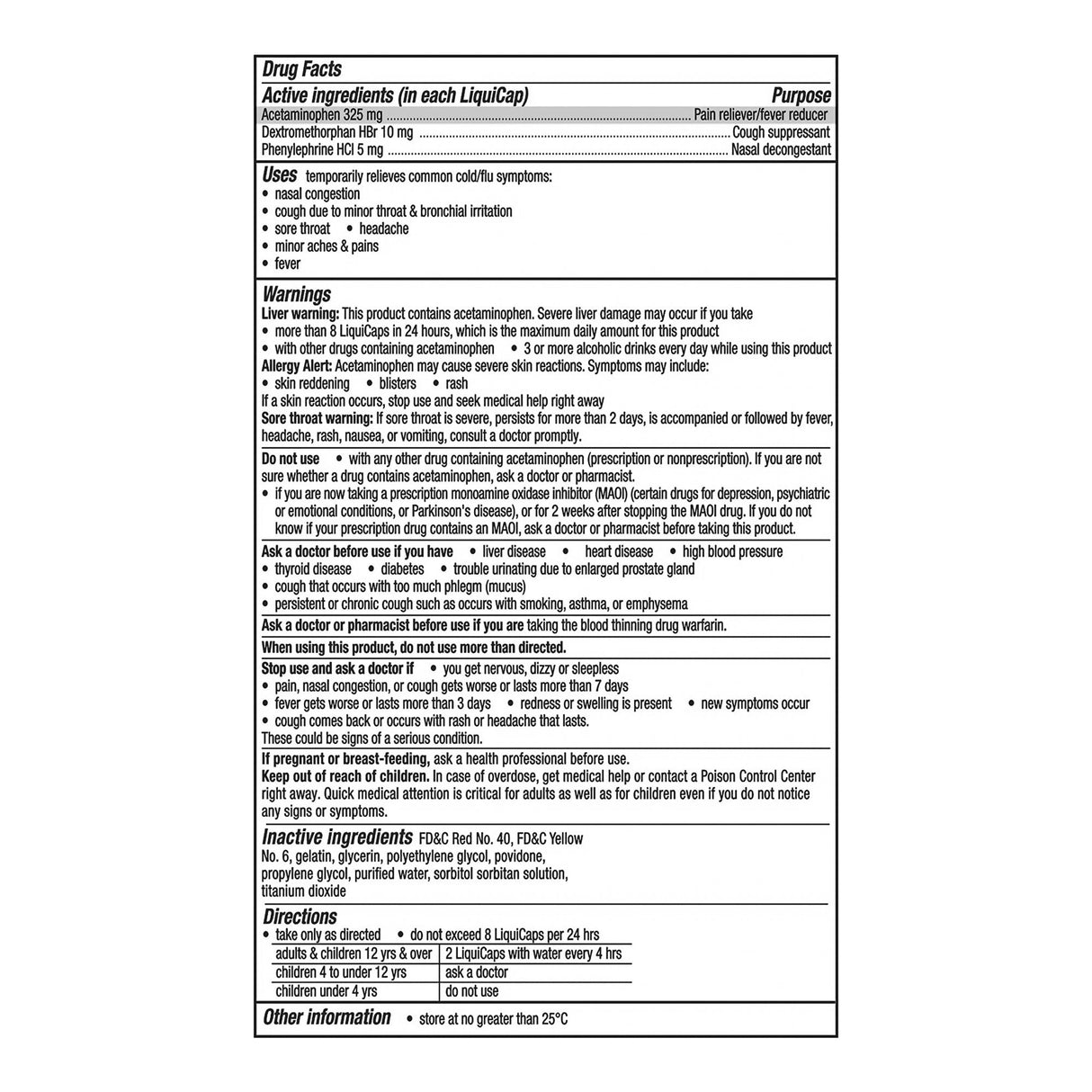 Cold and Cough Relief DayQuil® 325 mg - 10 mg - 5 mg Strength Gelcap 24 per Box - BeHope