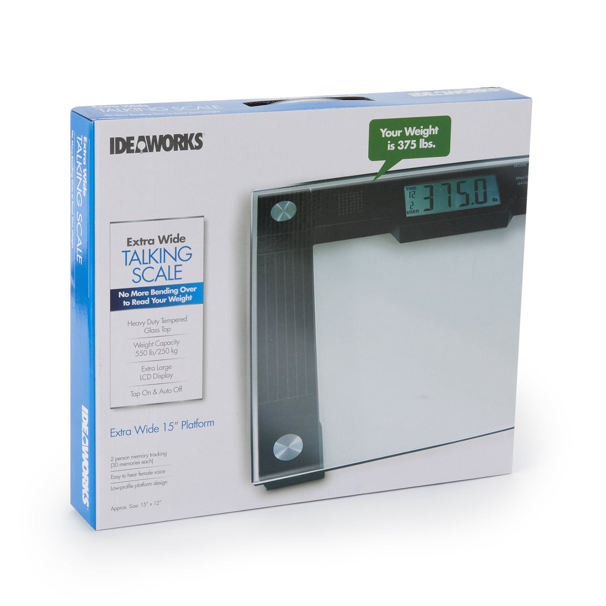 Floor Scale Ideaworks Digital Display 550 lbs. / 250 kg Capacity Black / Glass AC Power - BeHope