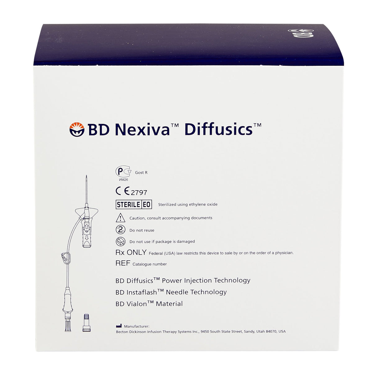 Closed IV Catheter Nexiva™ Diffusics™ Vialon Power Injectable Blood Control - BeHope