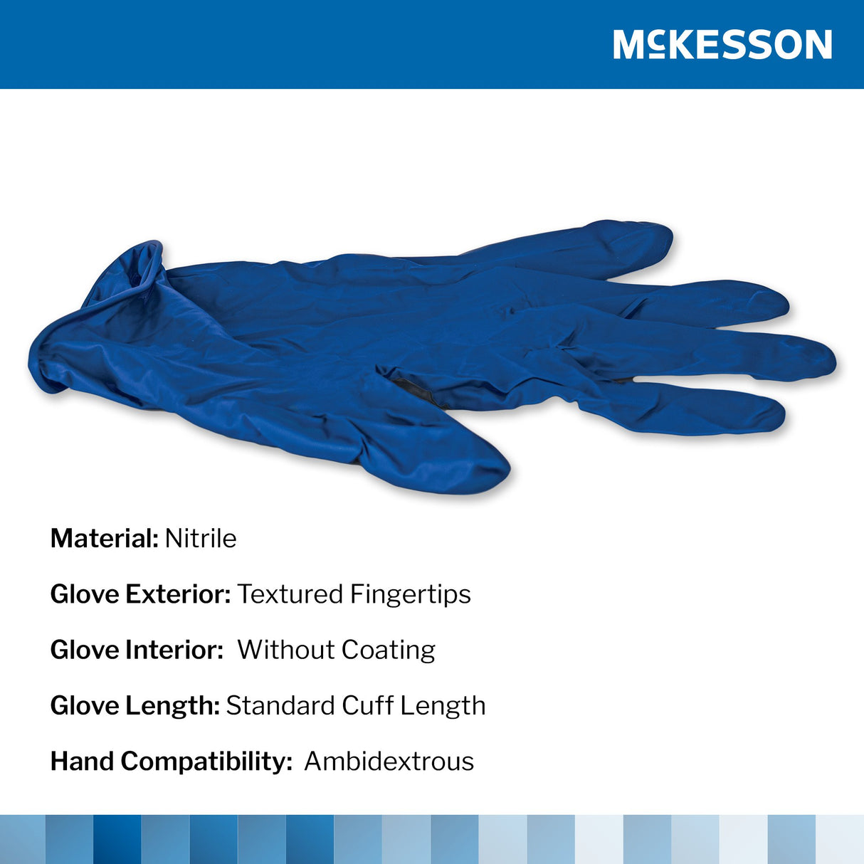 Exam Glove McKesson Confiderm® 6.8C Small NonSterile Nitrile Standard Cuff Length Textured Fingertips Blue Chemo Tested / Fentanyl Tested - BeHope