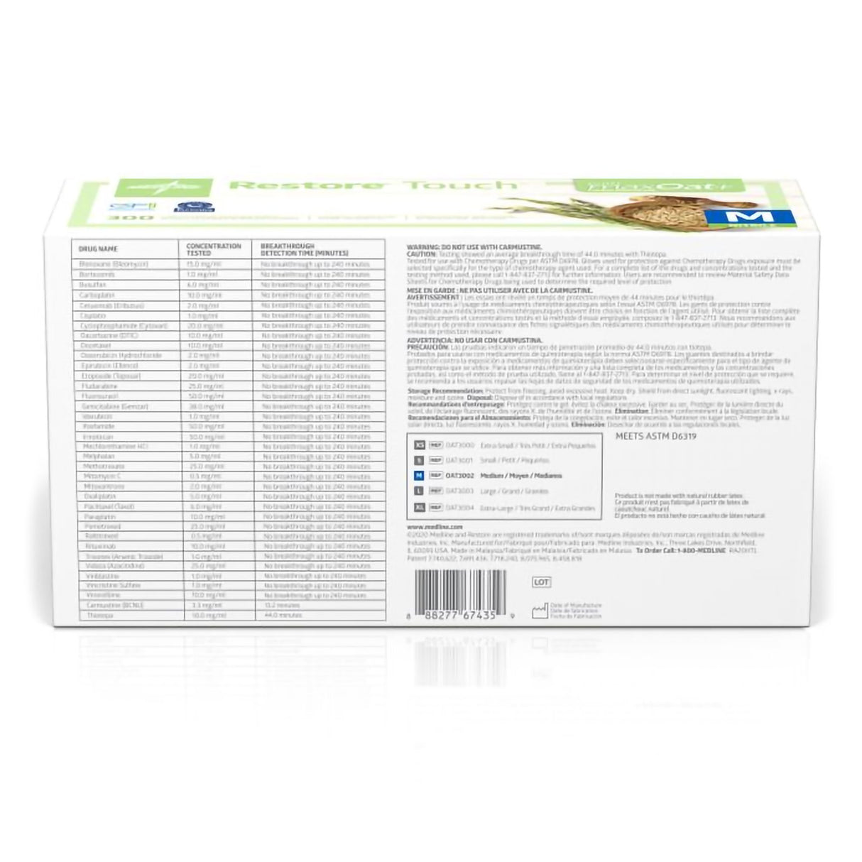 Exam Glove Restore® Touch Medium NonSterile Nitrile Standard Cuff Length Textured Fingertips Green Chemo Tested - BeHope