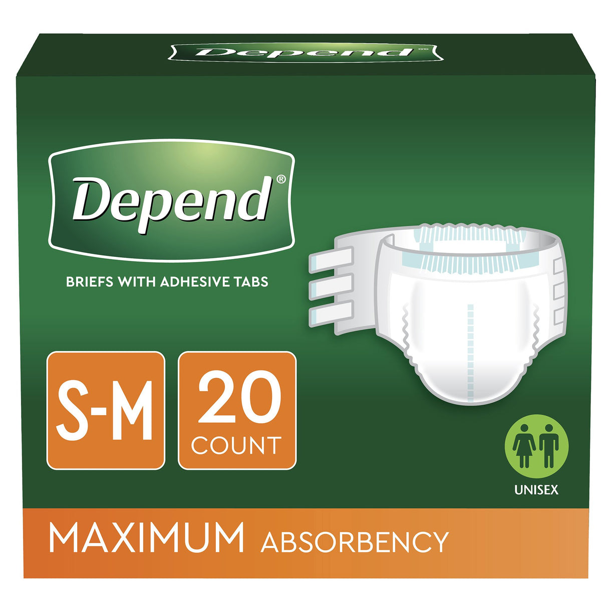 Unisex Adult Incontinence Brief Depend® Small / Medium Disposable Heavy Absorbency - BeHope