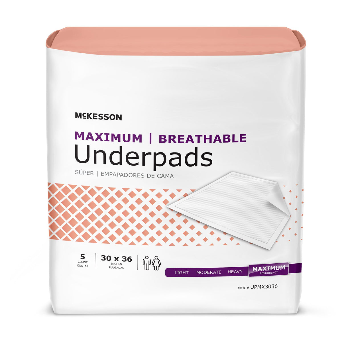 Disposable Underpad McKesson Ultimate Breathable 30 X 36 Inch Fluff / Polymer Heavy Absorbency - BeHope