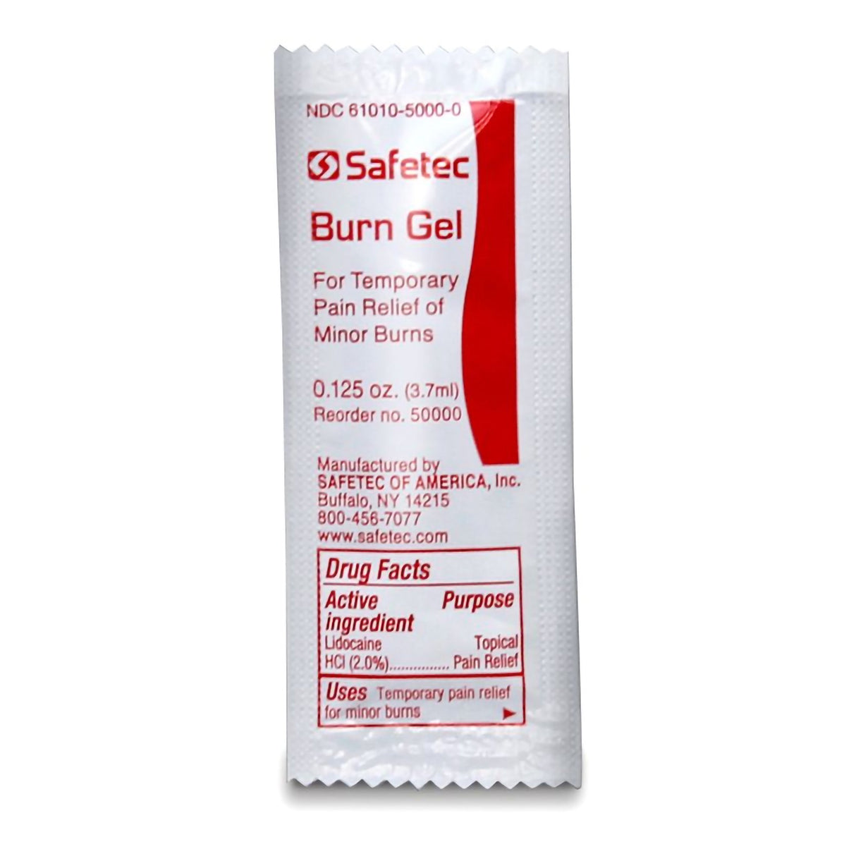 Burn Relief Lidocaine Safetec® Topical Gel 3.5 Gram Individual Packet - BeHope
